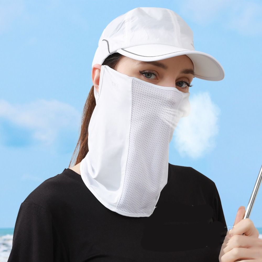 Fishing Mask Sun Protection - Solid Color Ice Silk Mask UV