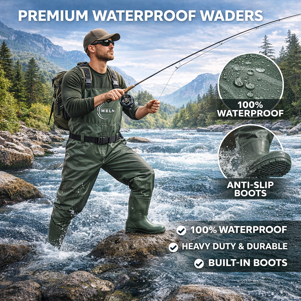 Fishing Waders - MBLN Fishing Chest Waders with Boots,