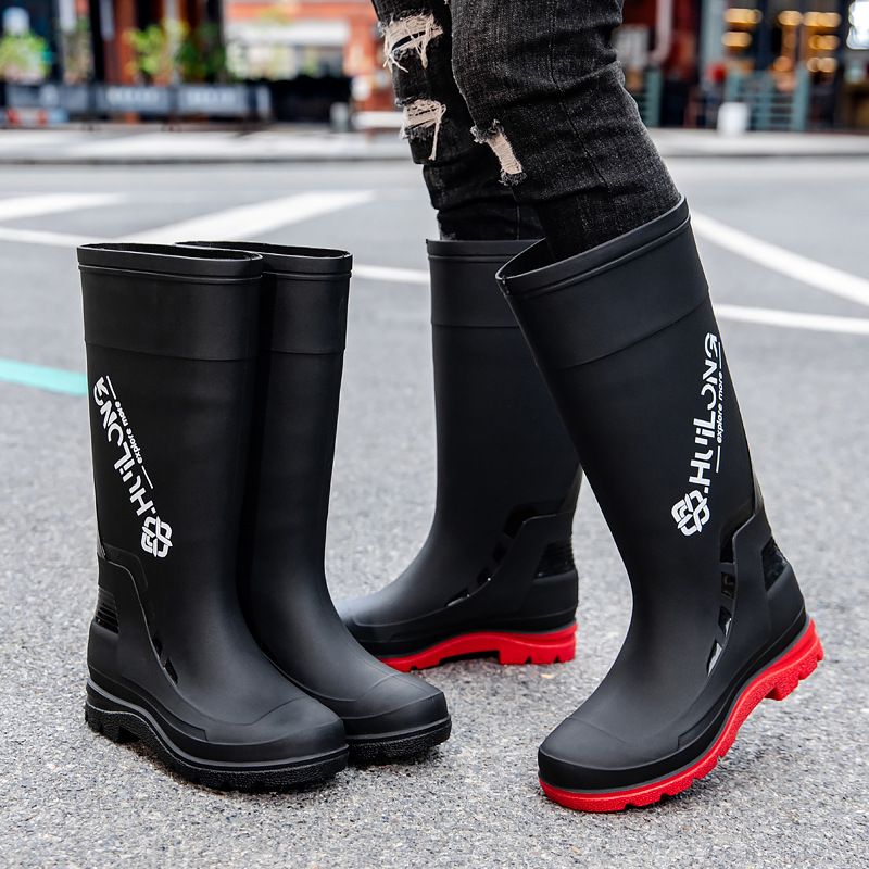 Fishing Boots - New Men's High-Tube Fleece-Lined Waterproof Rain