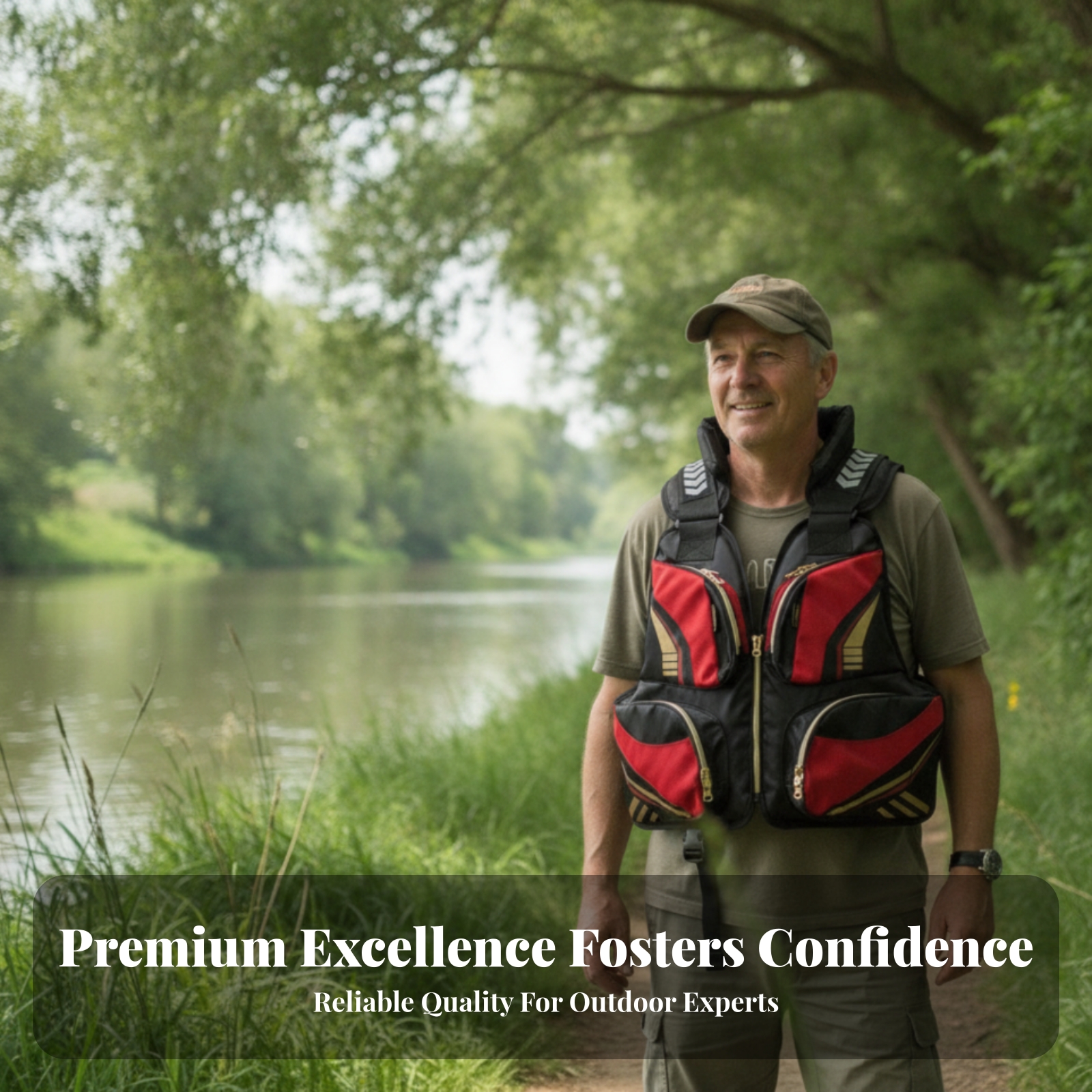 Fishing Vest - Fishing Life Vest Sleeveless Zippered Fishing