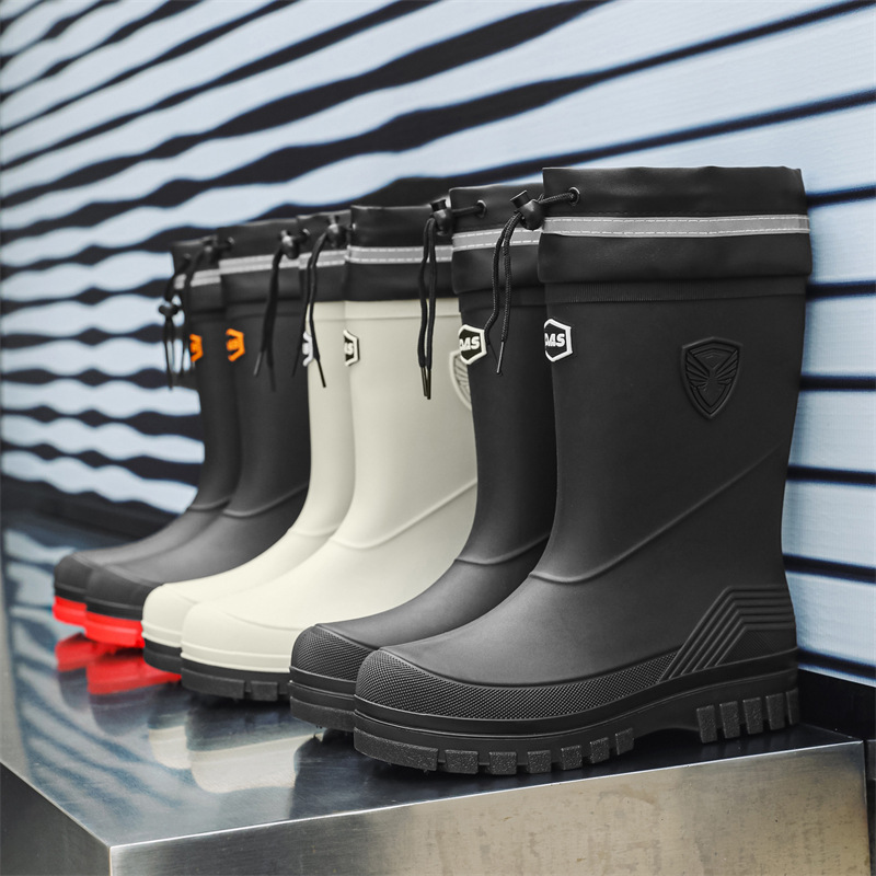 Fishing Boots - Fashion Men's Rain Boots Mid-Calf Rubber