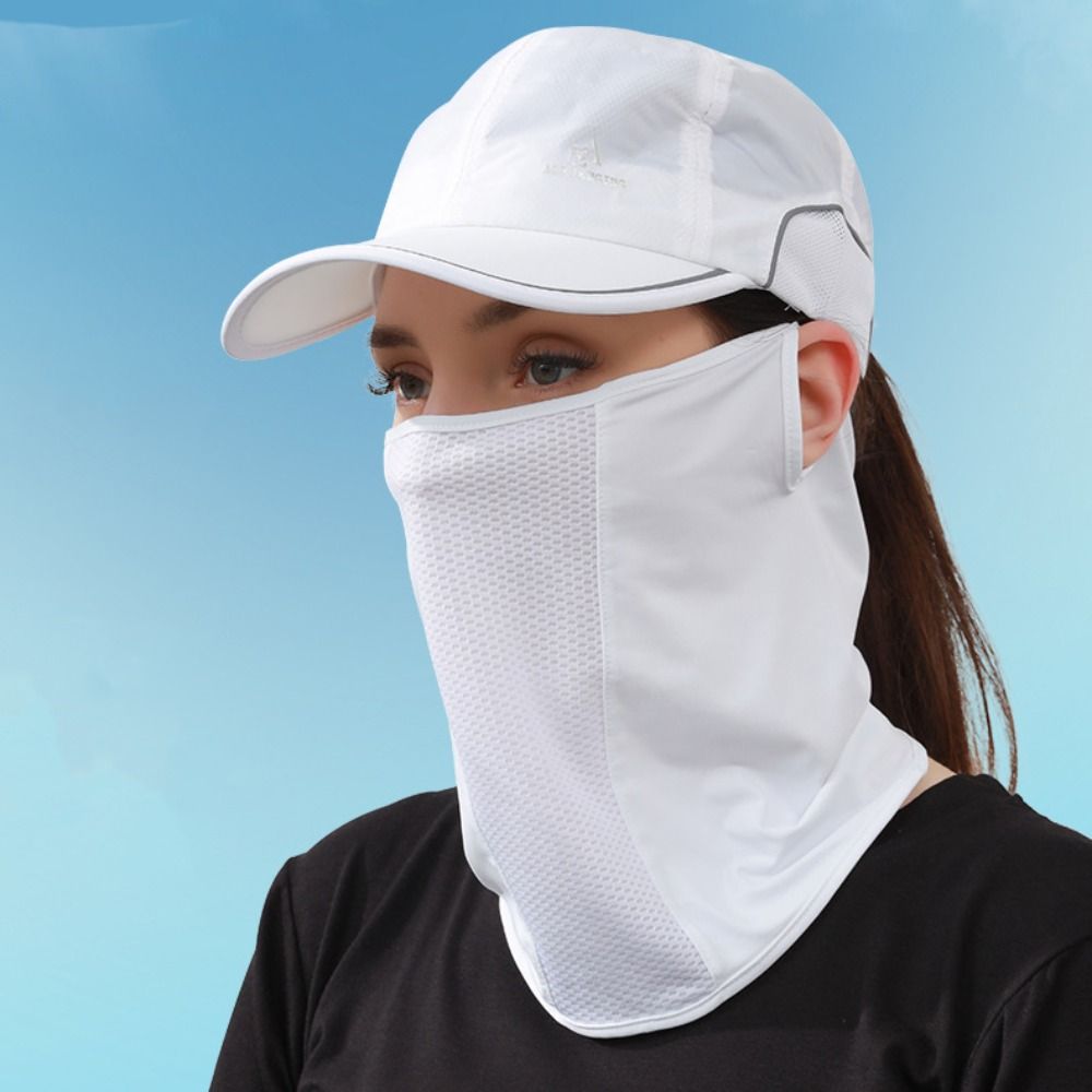 Solid Color Ice Silk Mask UV P - Fishing Mask Sun Protection ulasan dan harga