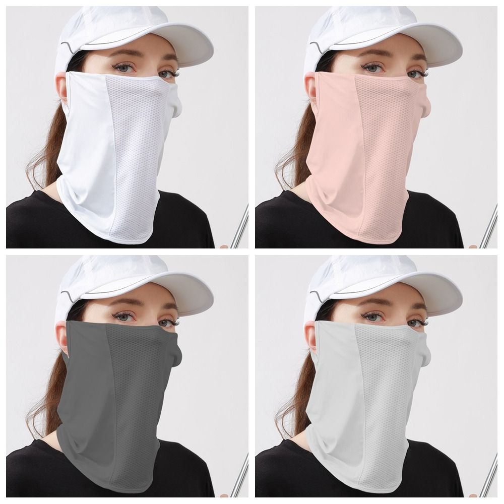 Solid Color Ice Silk Mask UV P - Fishing Mask Sun Protection ulasan dan harga