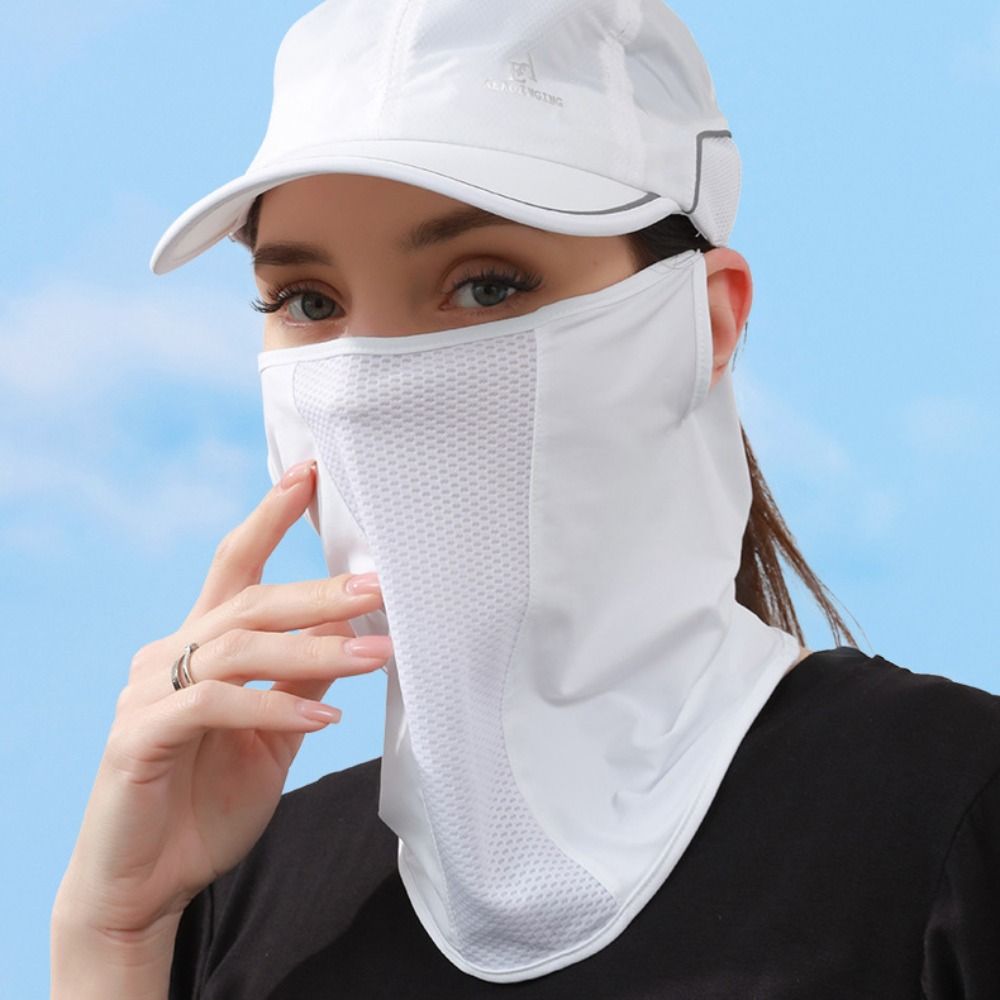 Solid Color Ice Silk Mask UV P - Fishing Mask Sun Protection ulasan dan harga