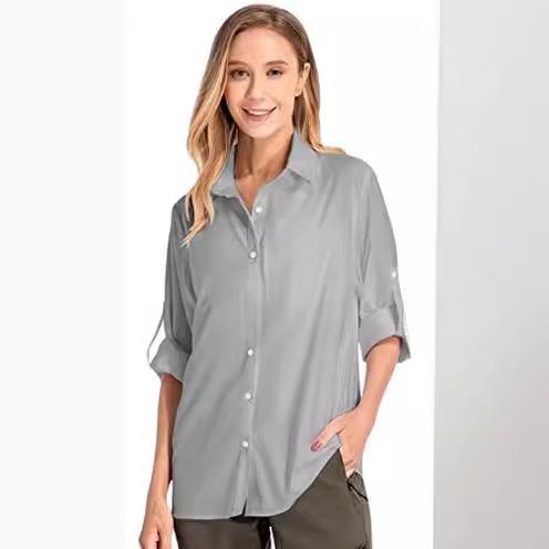 Women's Long Sleeve Sun Protec - Fishing Shirt Uv Protection ulasan dan harga