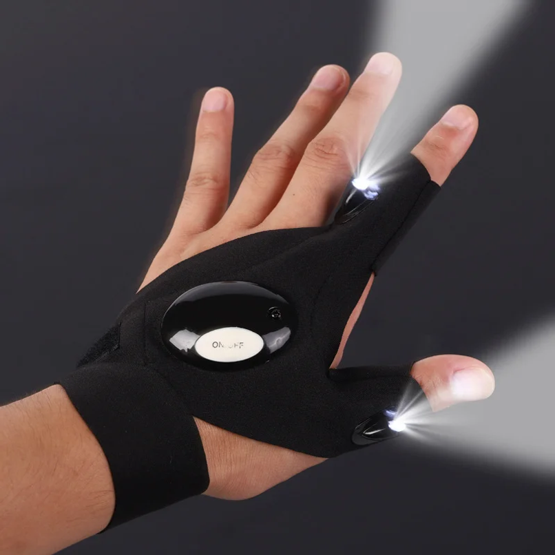 LED Half Finger Glove for Men  - Fishing Gloves ulasan dan harga