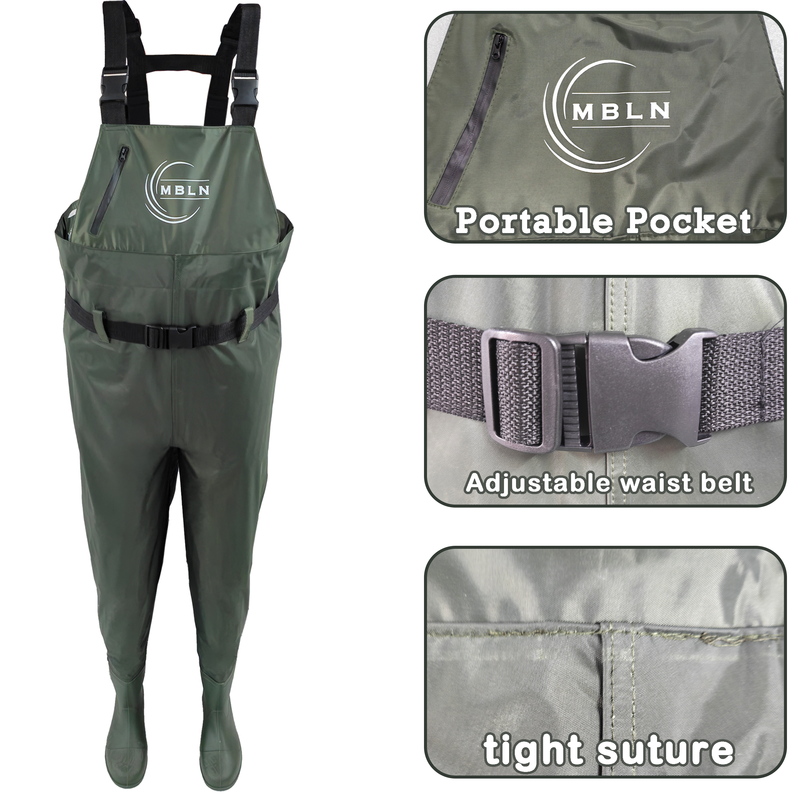 MBLN Fishing Chest Waders with - Fishing Waders ulasan dan harga