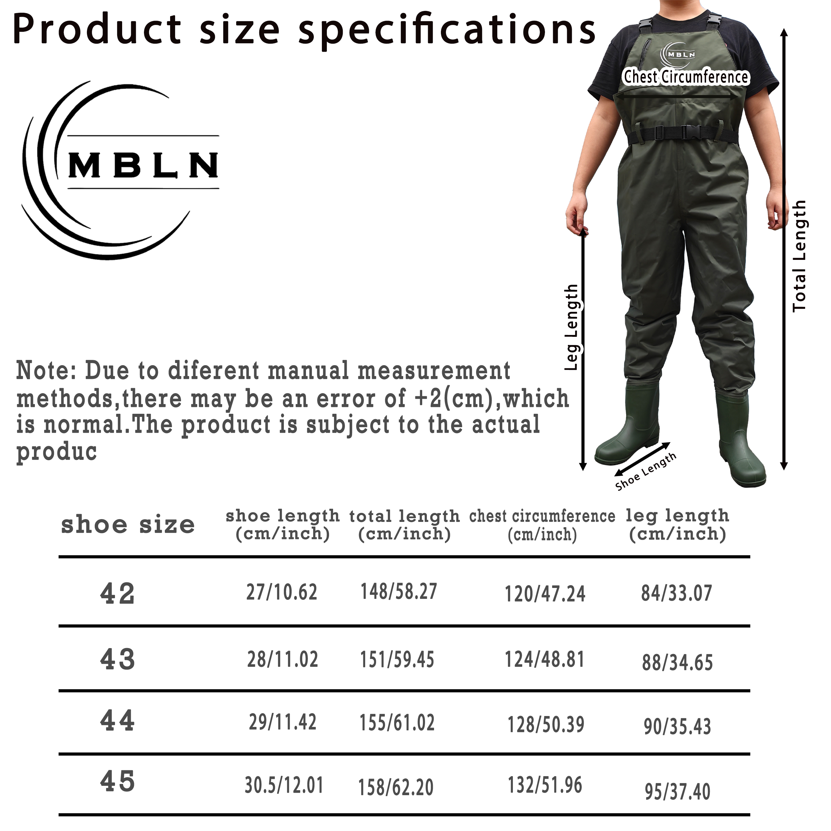 MBLN Fishing Chest Waders with - Fishing Waders ulasan dan harga