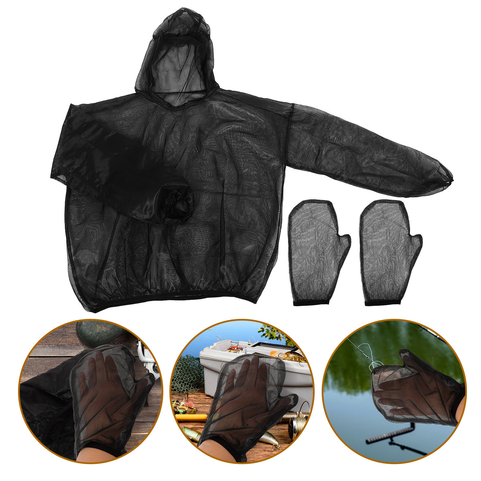 1Set Anti Insect Mesh Suit Ful - Fishing Gloves ulasan dan harga