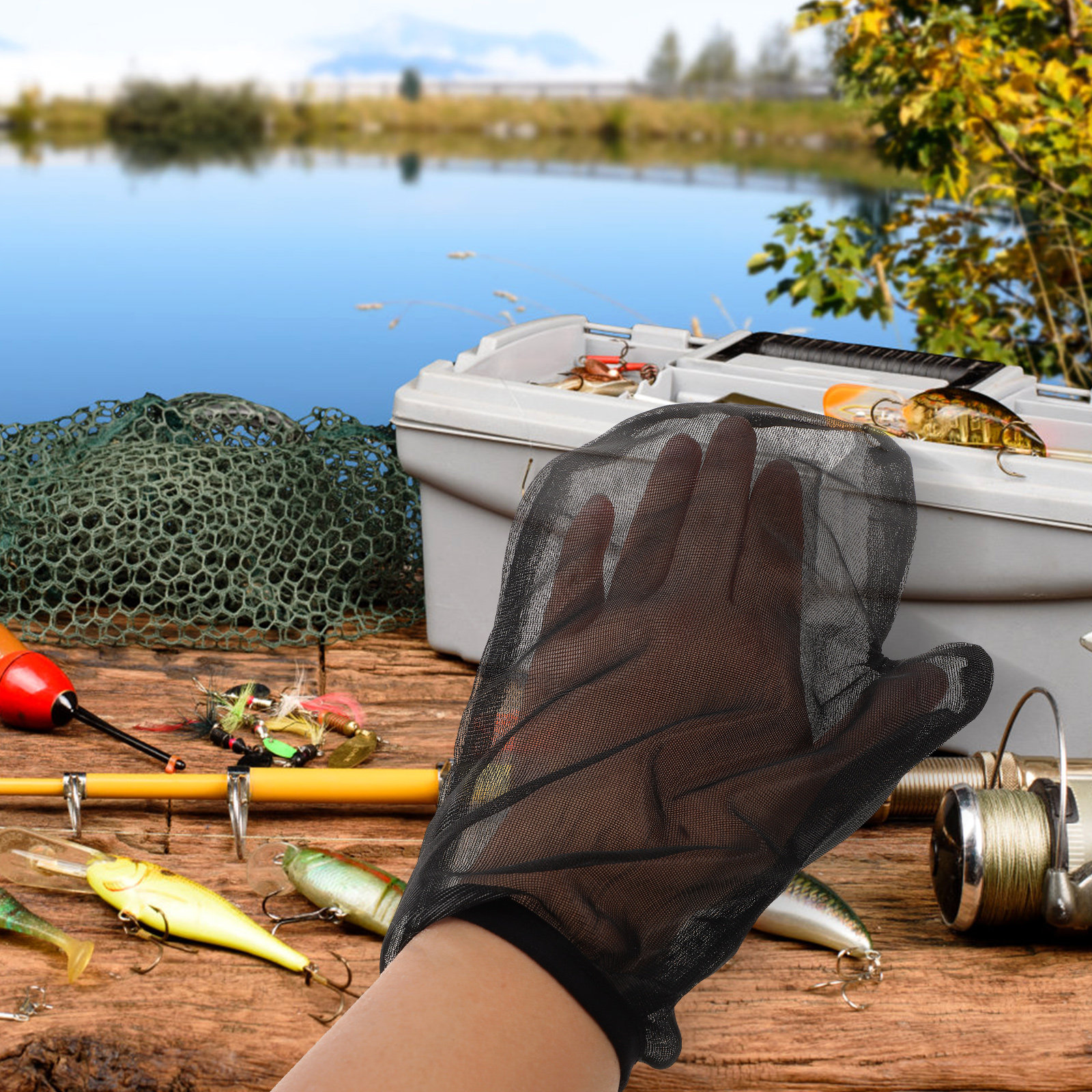 1Set Anti Insect Mesh Suit Ful - Fishing Gloves ulasan dan harga