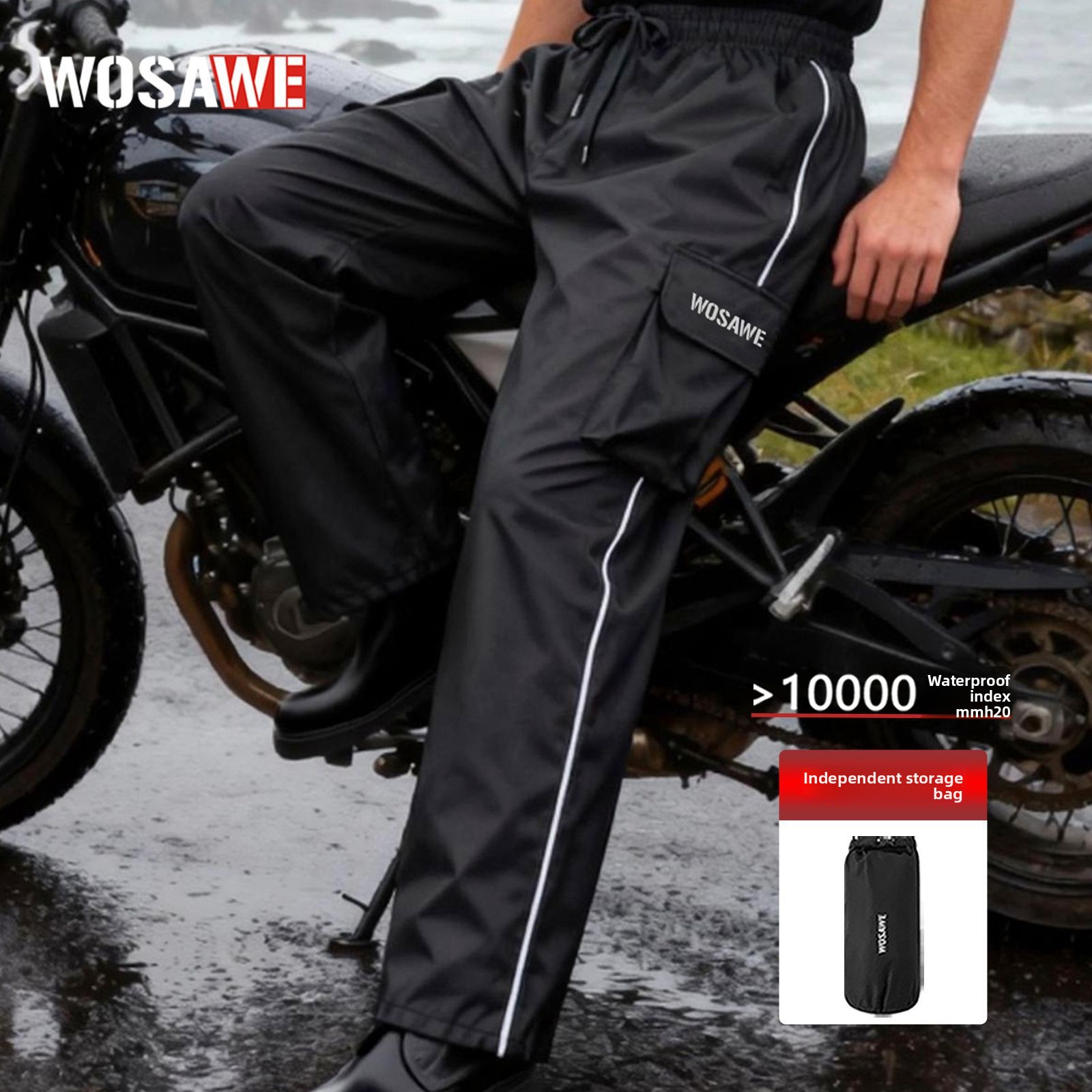 WOSAWE Motorcycle Rain Pants R - Fishing Pants Waterproof ulasan dan harga