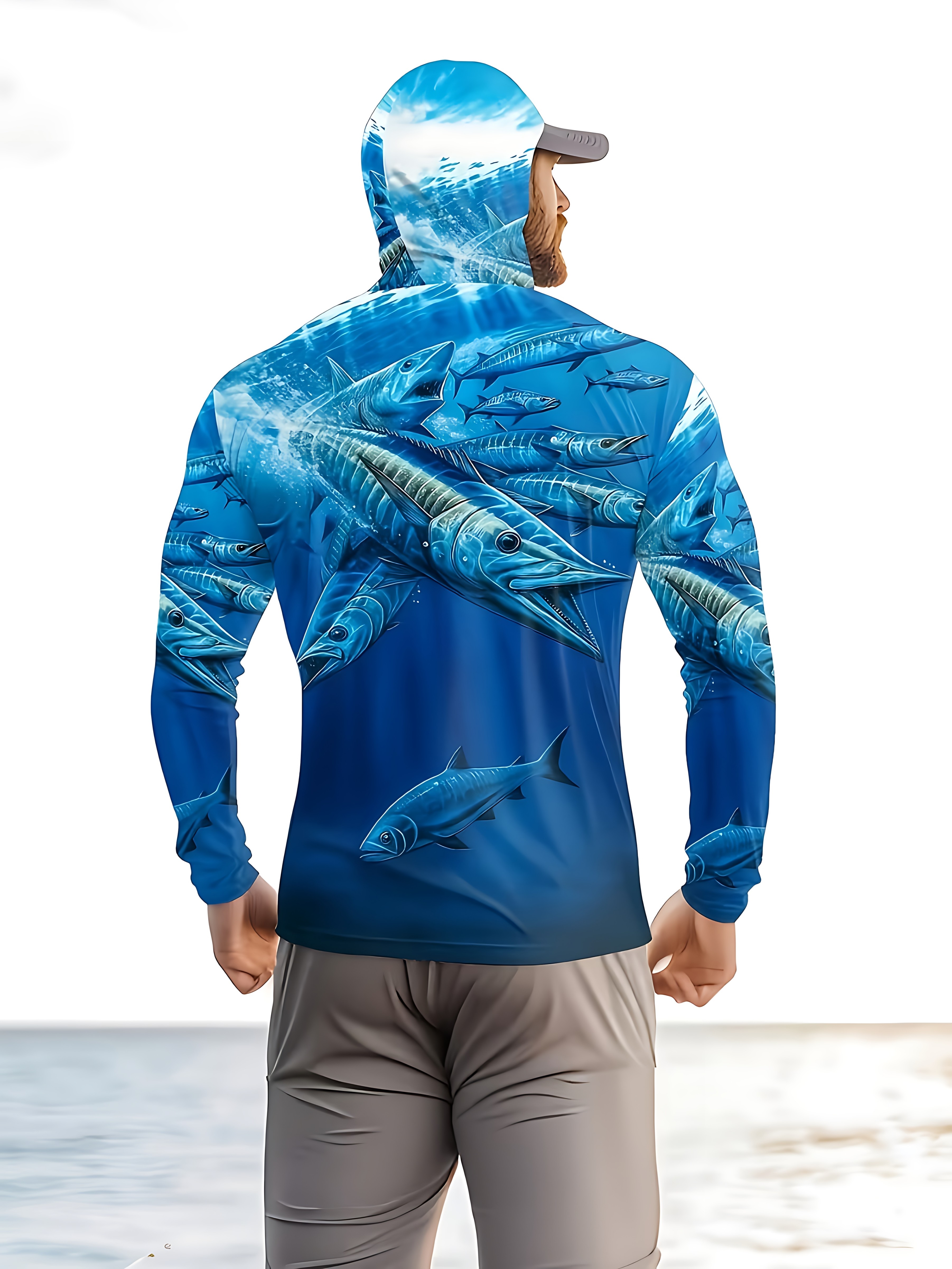 Fishing Shirt Hooded Men Fishi - Fishing Shirt Uv Protection ulasan dan harga