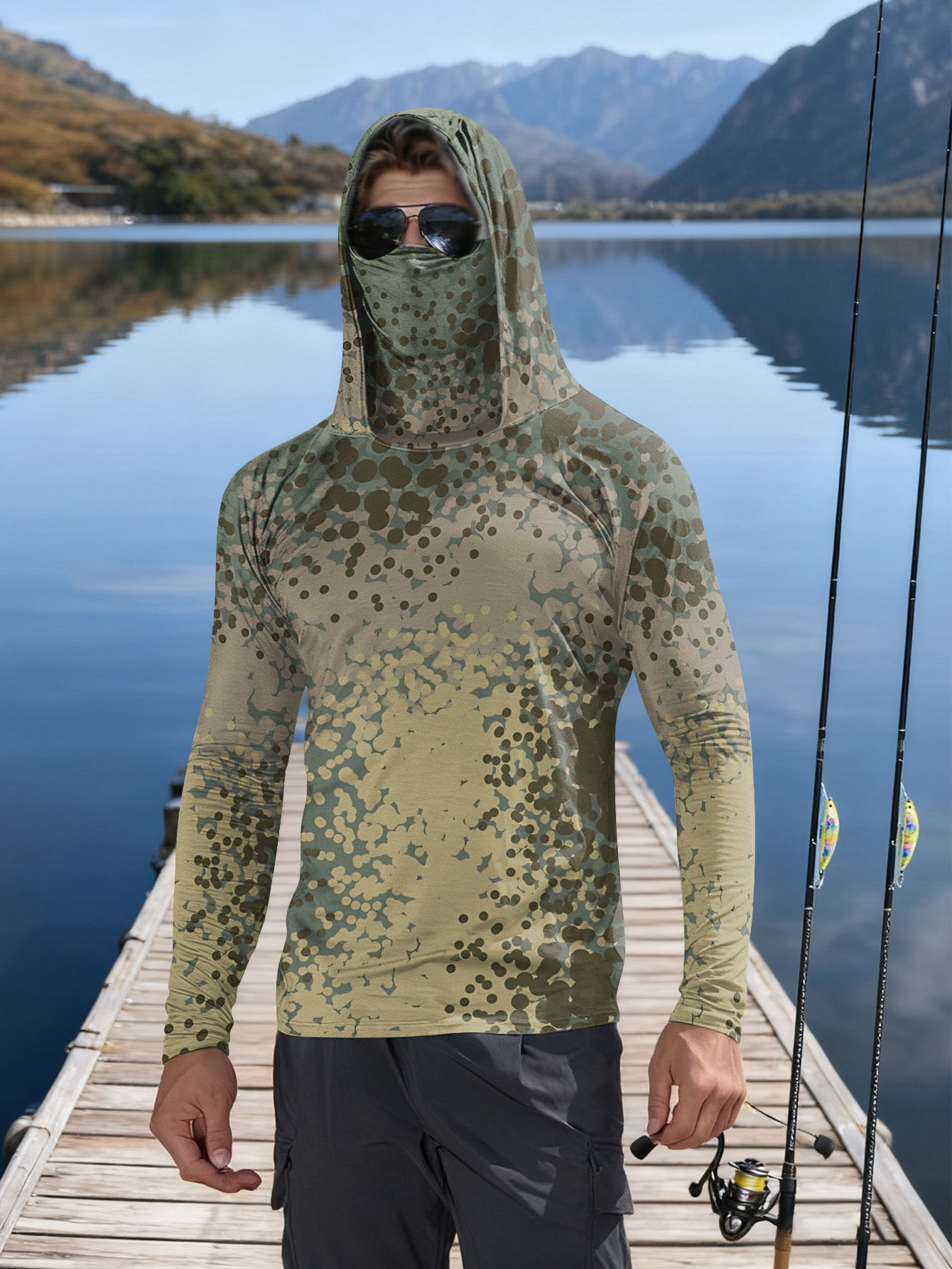 Men's Fishing Hooded Long-Slee - Fishing Shirt Uv Protection ulasan dan harga