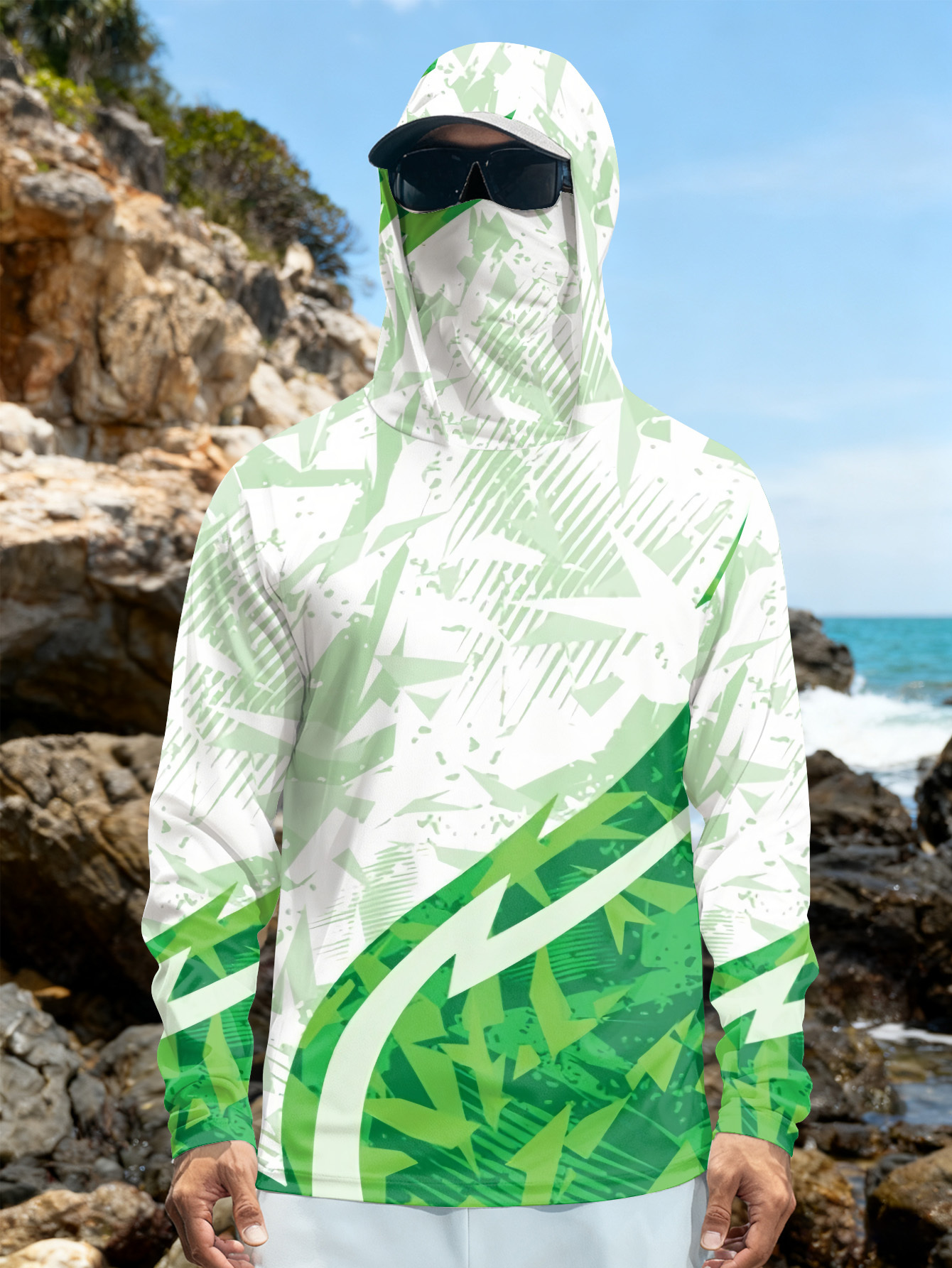 Men's Fishing Hooded Long-Slee - Fishing Shirt Uv Protection ulasan dan harga