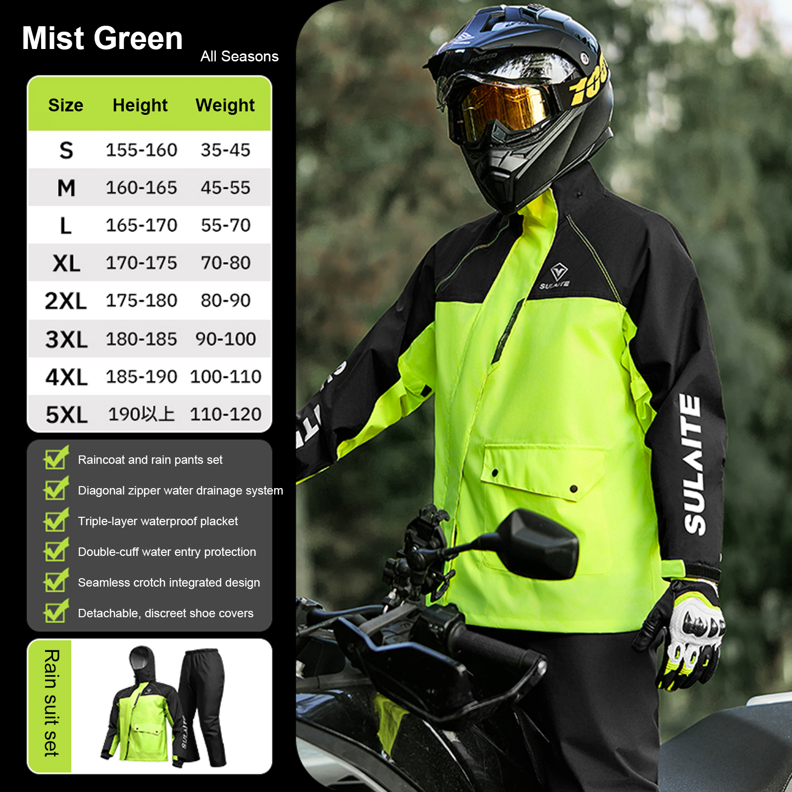 Motorcycle Rain Suit for Men & - Fishing Rain Suit ulasan dan harga