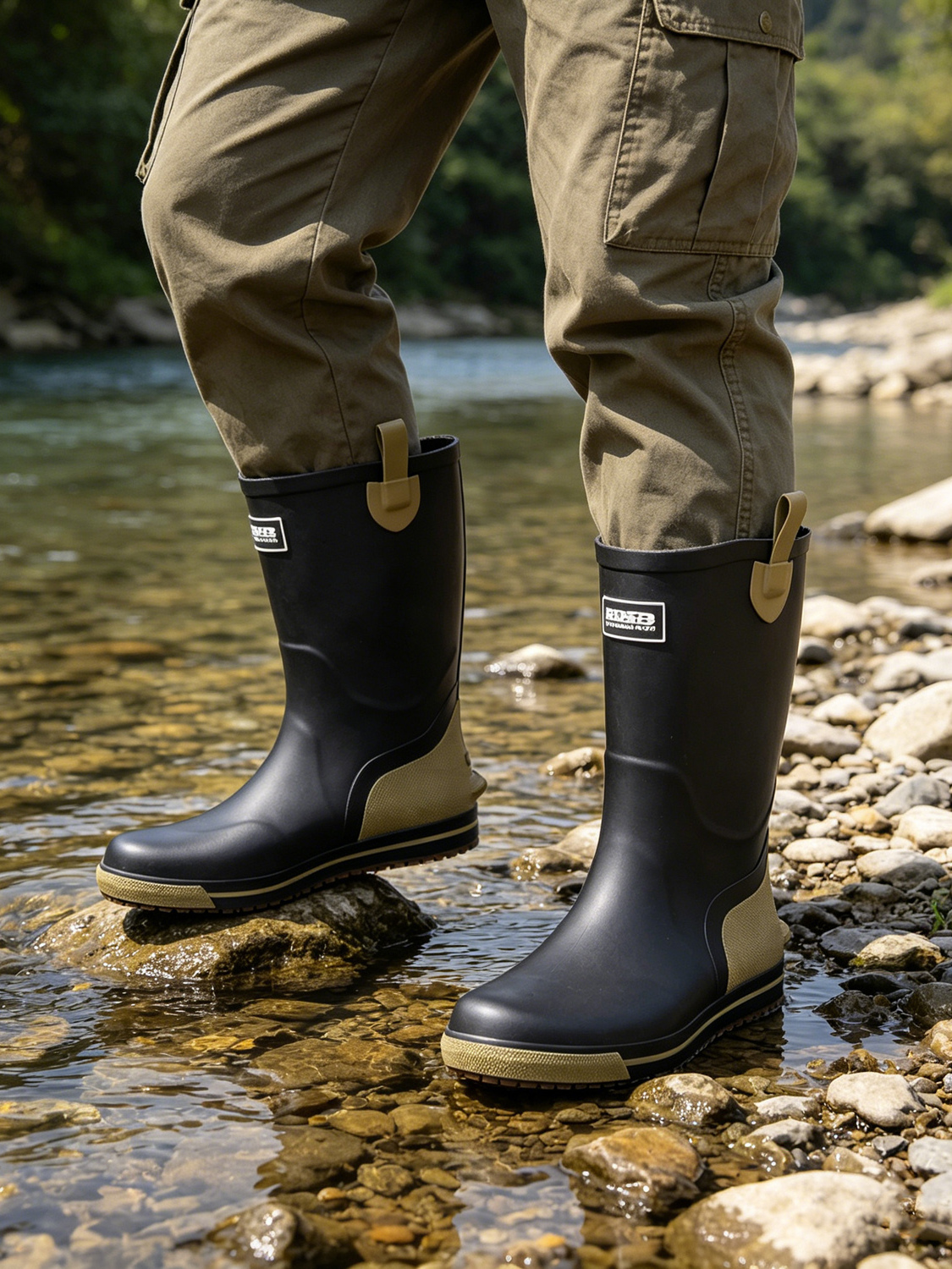 Men's Mid-High Rubber Rain Boo - Fishing Boots ulasan dan harga