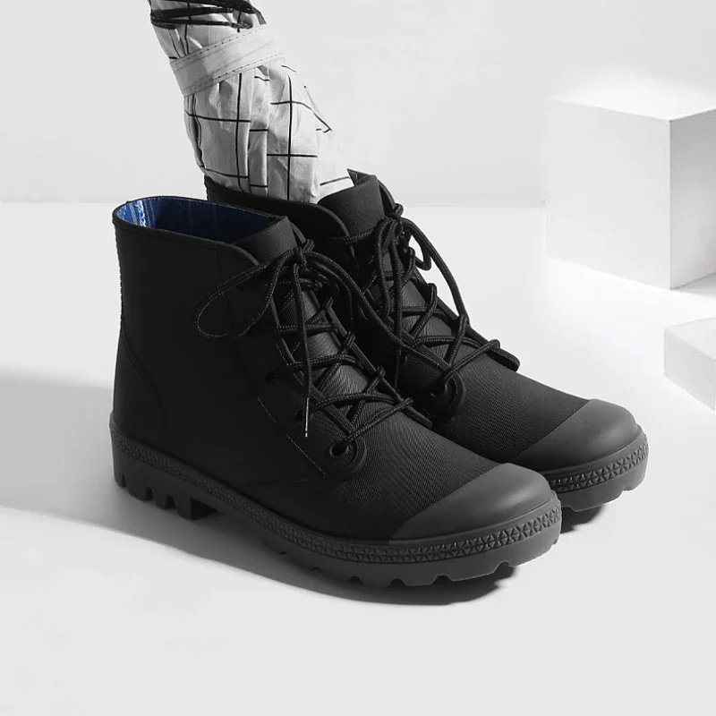 Winter Men Rain Boots Lace-up  - Fishing Waders ulasan dan harga